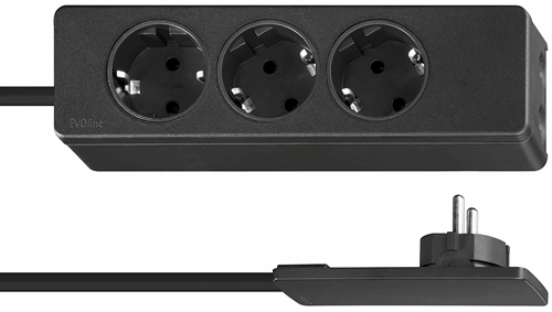 Jordforbindelsesstik, ekstra flad - 3 stikdåse