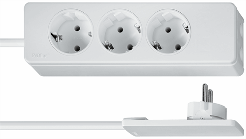 Jordforbindelsesstik, ekstra flad - 3 stikdåse