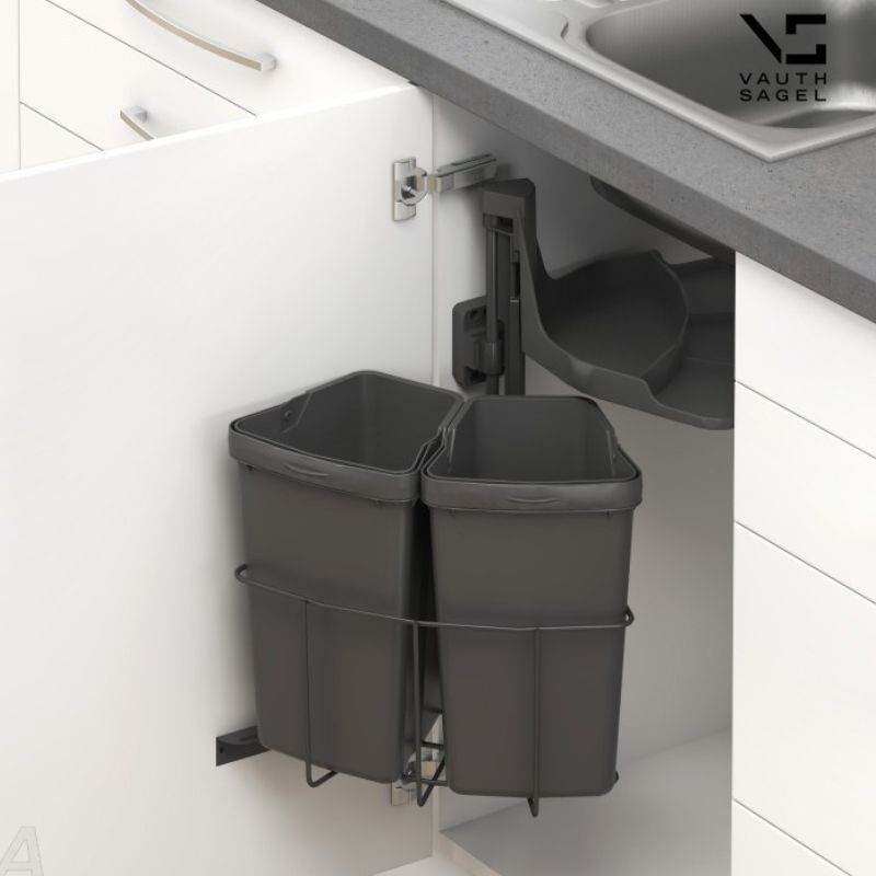 Affaldssortering med dreje funktion til 2 spande